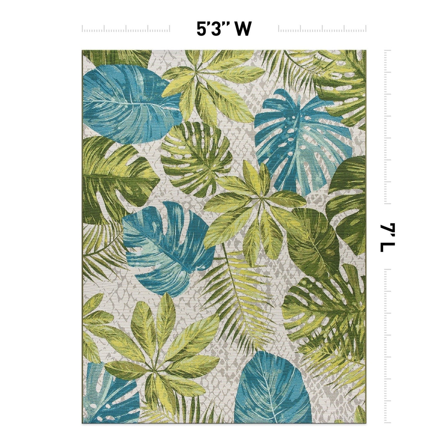 Tapis d'intérieur/extérieur contemporain à motif floral tropical de la World Rug Gallery