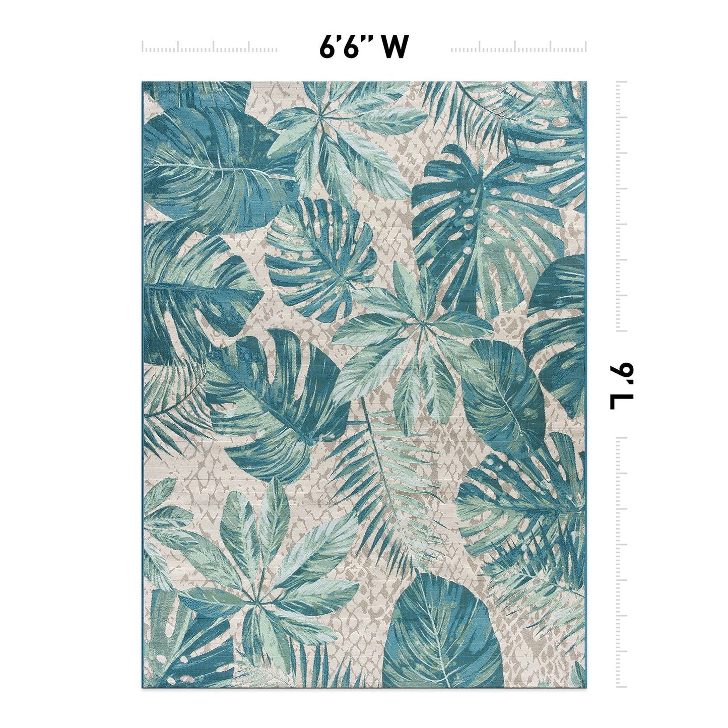 Tapis d'intérieur/extérieur contemporain à motif floral tropical de la World Rug Gallery