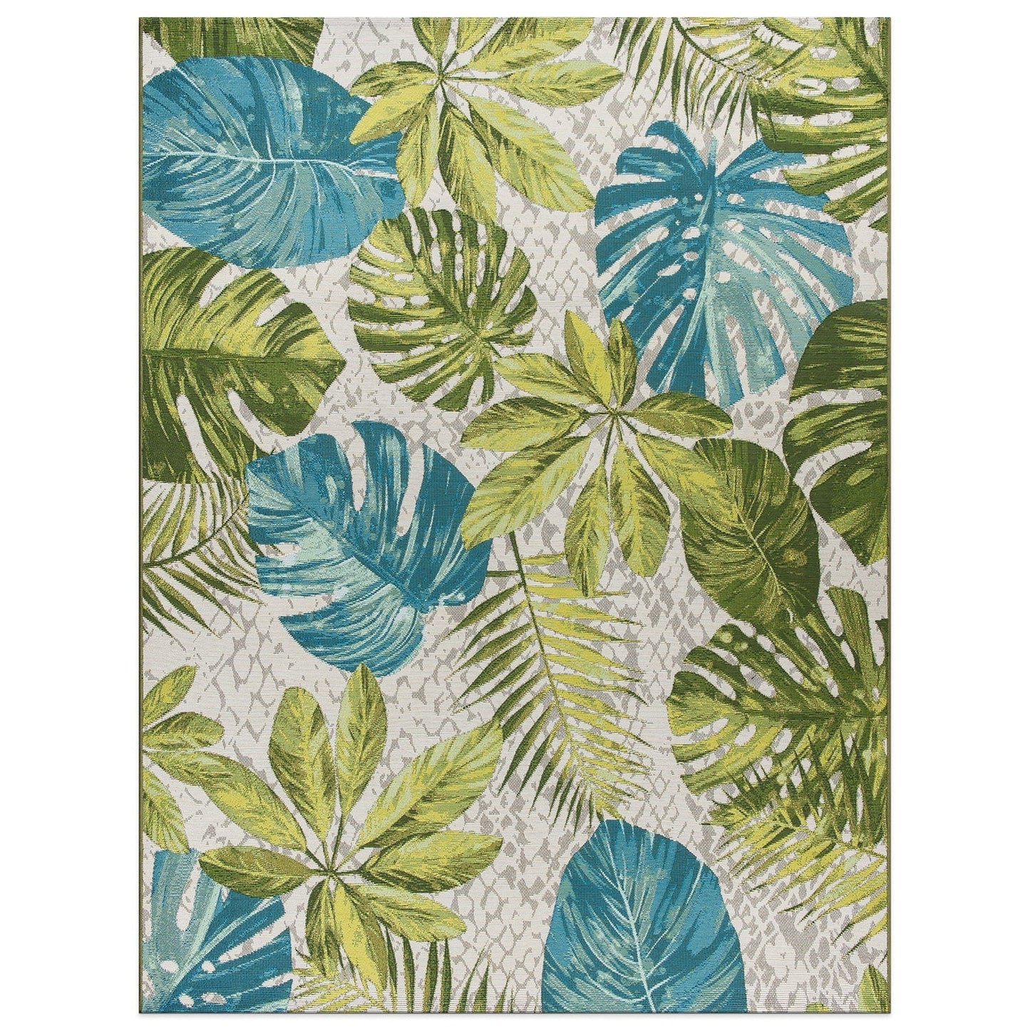 Tapis d'intérieur/extérieur contemporain à motif floral tropical de la World Rug Gallery