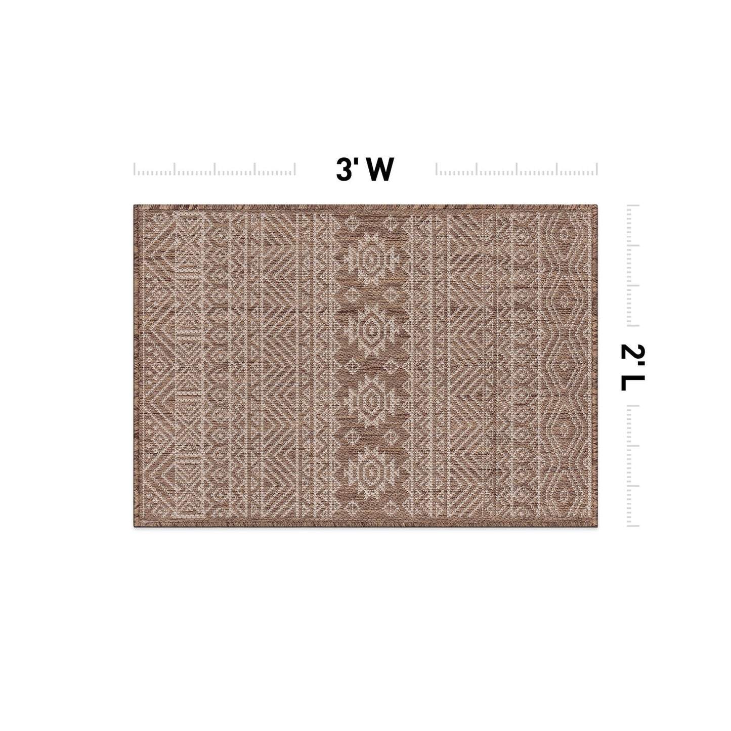 Tapis d'intérieur/extérieur texturé à motif géométrique bohème vieilli World Rug Gallery