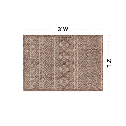 Tapis d'intérieur/extérieur texturé à motif géométrique bohème vieilli World Rug Gallery