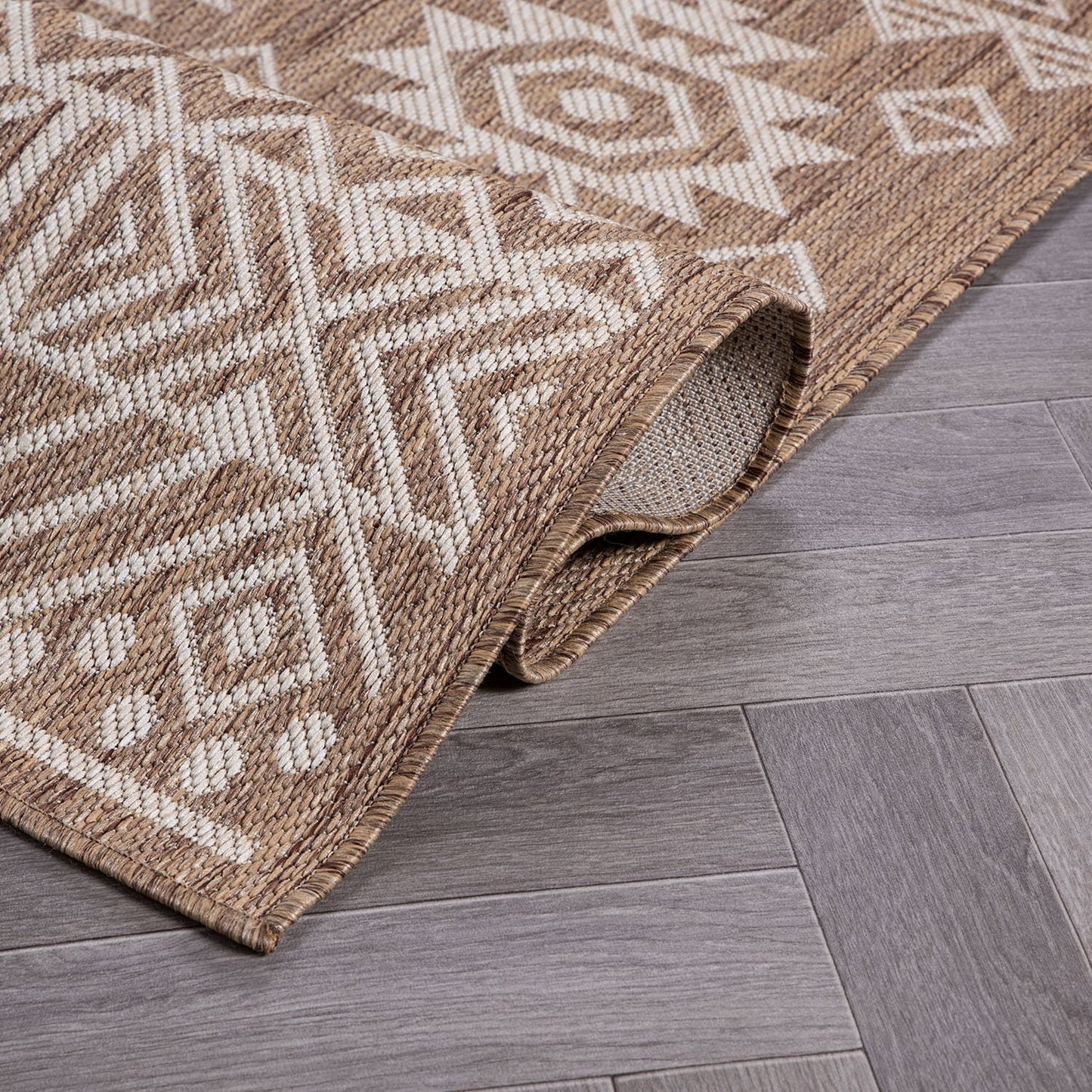 Tapis d'intérieur/extérieur texturé à motif géométrique bohème vieilli World Rug Gallery