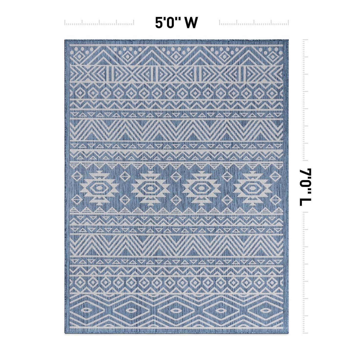Tapis d'intérieur/extérieur texturé à motif géométrique bohème vieilli World Rug Gallery