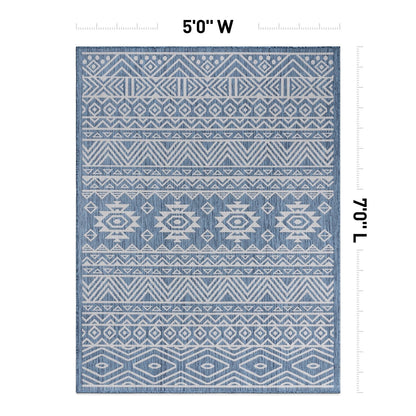 Tapis d'intérieur/extérieur texturé à motif géométrique bohème vieilli World Rug Gallery