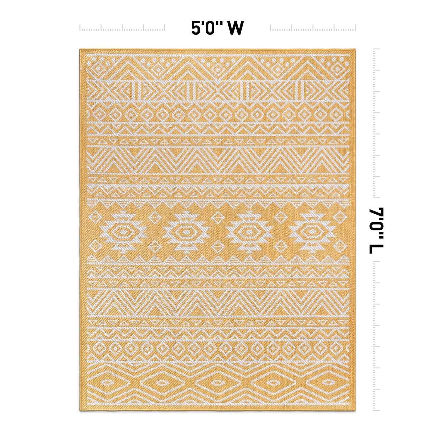 Tapis d'intérieur/extérieur texturé à motif géométrique bohème vieilli World Rug Gallery