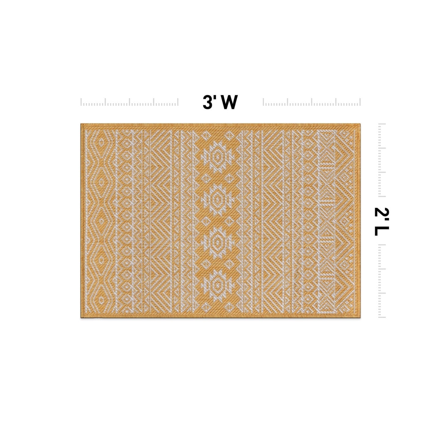 Tapis d'intérieur/extérieur texturé à motif géométrique bohème vieilli World Rug Gallery