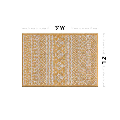 Tapis d'intérieur/extérieur texturé à motif géométrique bohème vieilli World Rug Gallery