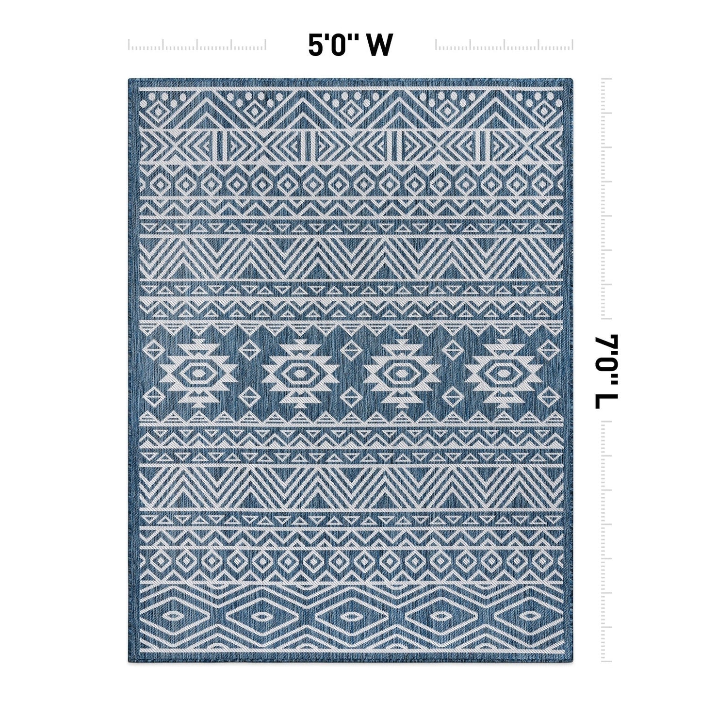 Tapis d'intérieur/extérieur texturé à motif géométrique bohème vieilli World Rug Gallery