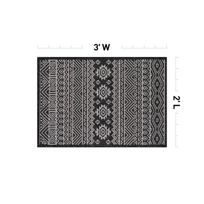 Tapis d'intérieur/extérieur texturé à motif géométrique bohème vieilli World Rug Gallery