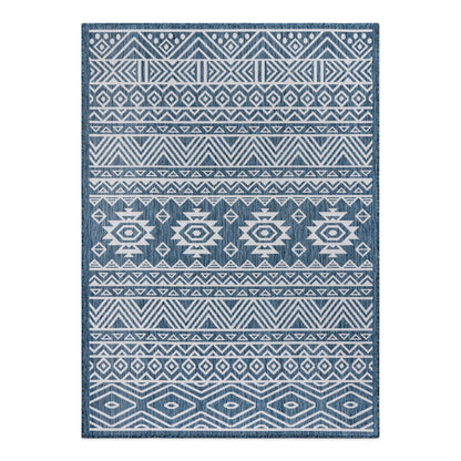 Tapis d'intérieur/extérieur texturé à motif géométrique bohème vieilli World Rug Gallery
