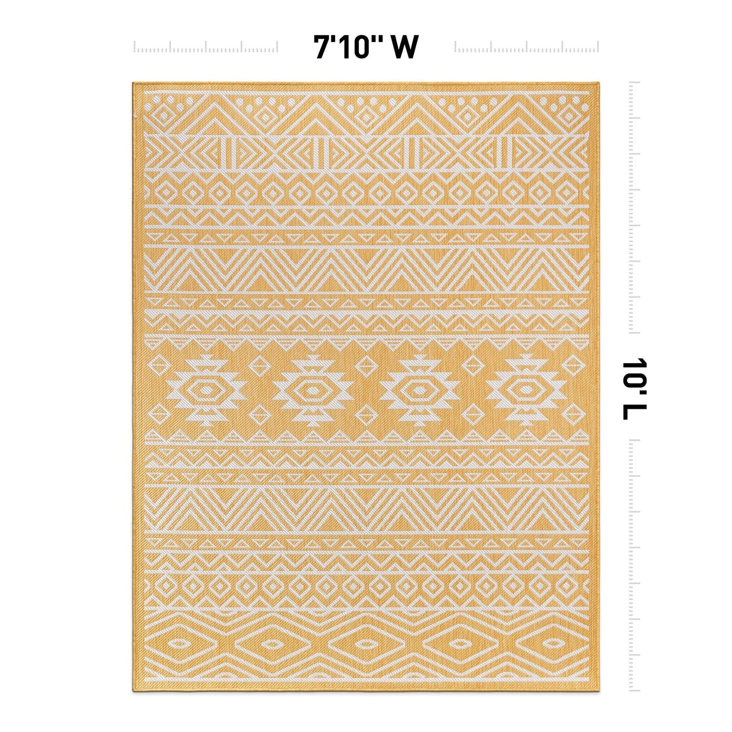 Tapis d'intérieur/extérieur texturé à motif géométrique bohème vieilli World Rug Gallery