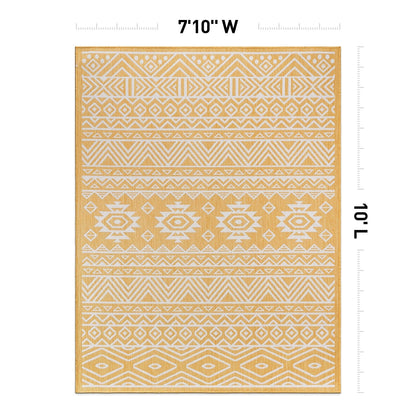 Tapis d'intérieur/extérieur texturé à motif géométrique bohème vieilli World Rug Gallery