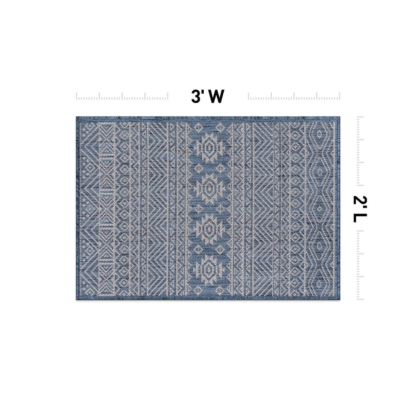 Tapis d'intérieur/extérieur texturé à motif géométrique bohème vieilli World Rug Gallery