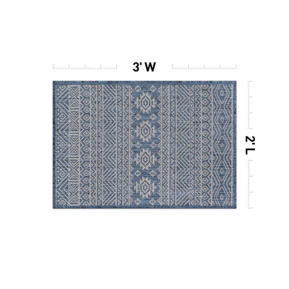 Tapis d'intérieur/extérieur texturé à motif géométrique bohème vieilli World Rug Gallery