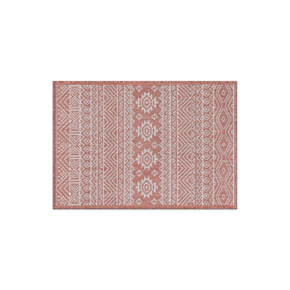 Tapis d'intérieur/extérieur texturé à motif géométrique bohème vieilli World Rug Gallery