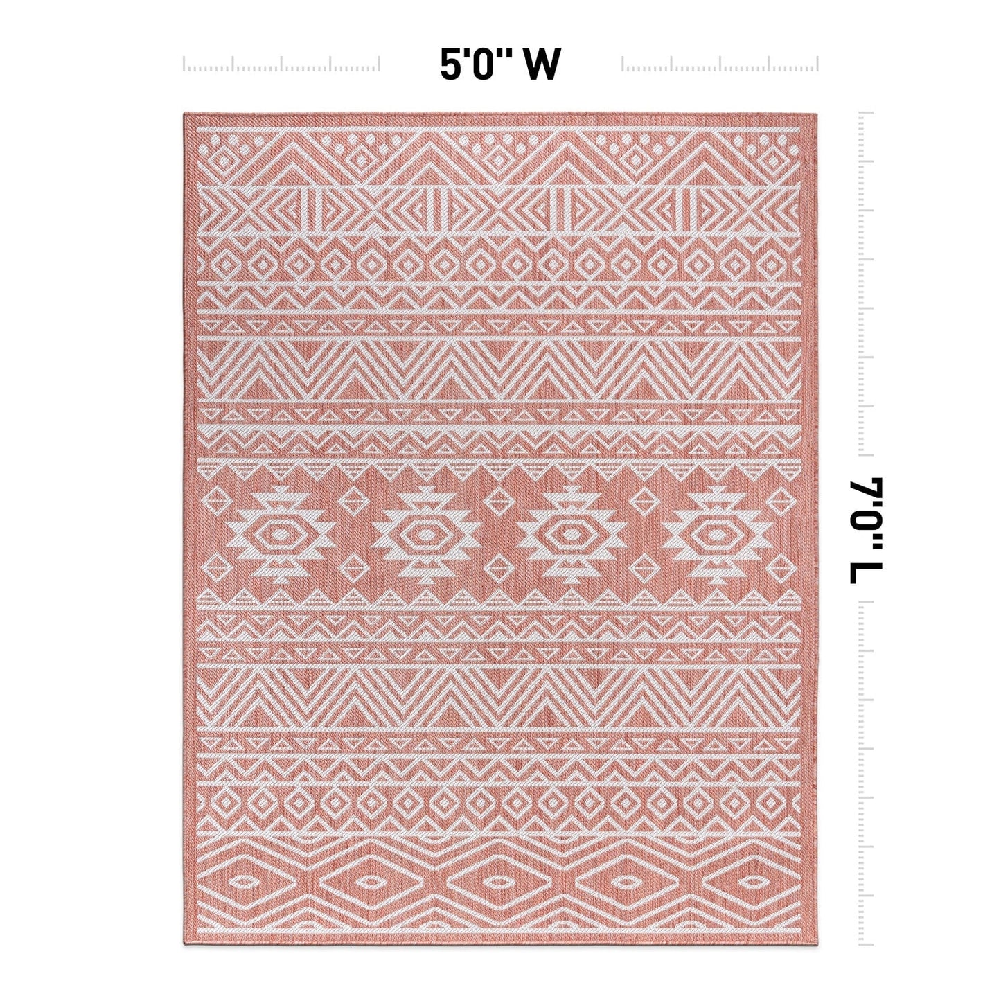 Tapis d'intérieur/extérieur texturé à motif géométrique bohème vieilli World Rug Gallery