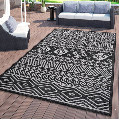 Tapis d'intérieur/extérieur texturé à motif géométrique bohème vieilli World Rug Gallery