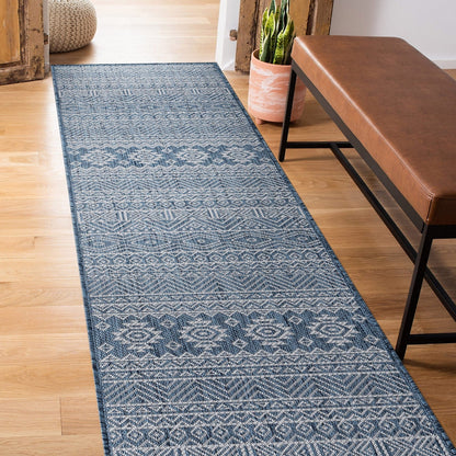 Tapis d'intérieur/extérieur texturé à motif géométrique bohème vieilli World Rug Gallery