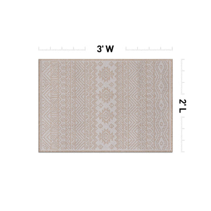 Tapis d'intérieur/extérieur texturé à motif géométrique bohème vieilli World Rug Gallery