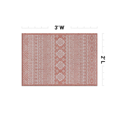 Tapis d'intérieur/extérieur texturé à motif géométrique bohème vieilli World Rug Gallery