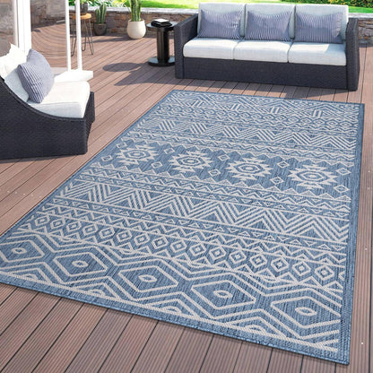 Tapis d'intérieur/extérieur texturé à motif géométrique bohème vieilli World Rug Gallery