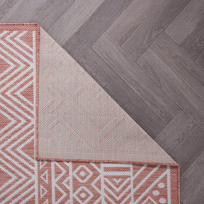 Tapis d'intérieur/extérieur texturé à motif géométrique bohème vieilli World Rug Gallery