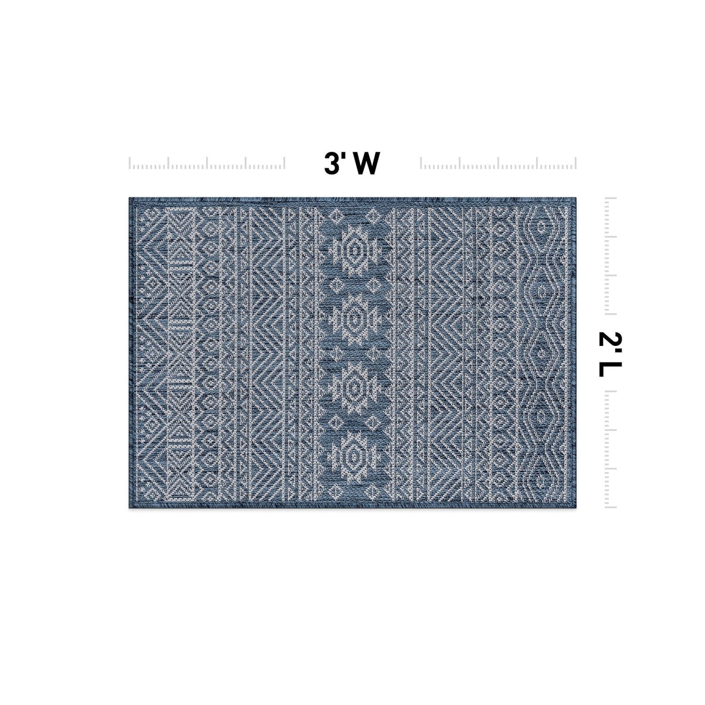 Tapis d'intérieur/extérieur texturé à motif géométrique bohème vieilli World Rug Gallery