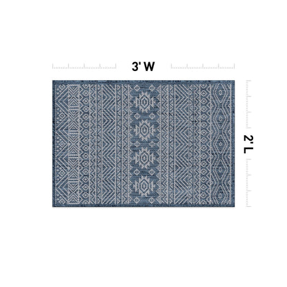 Tapis d'intérieur/extérieur texturé à motif géométrique bohème vieilli World Rug Gallery