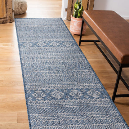 Tapis d'intérieur/extérieur texturé à motif géométrique bohème vieilli World Rug Gallery