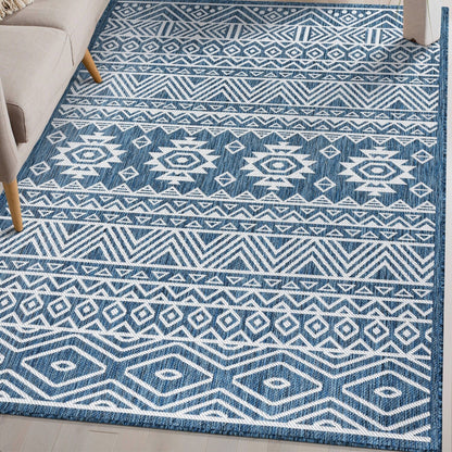 Tapis d'intérieur/extérieur texturé à motif géométrique bohème vieilli World Rug Gallery