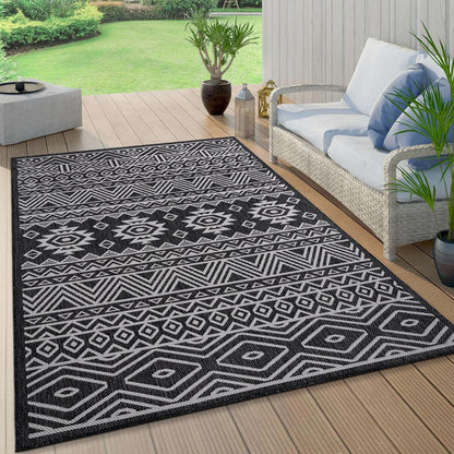 Tapis d'intérieur/extérieur texturé à motif géométrique bohème vieilli World Rug Gallery