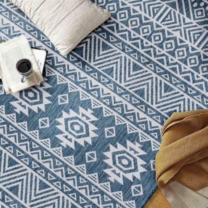 Tapis d'intérieur/extérieur texturé à motif géométrique bohème vieilli World Rug Gallery