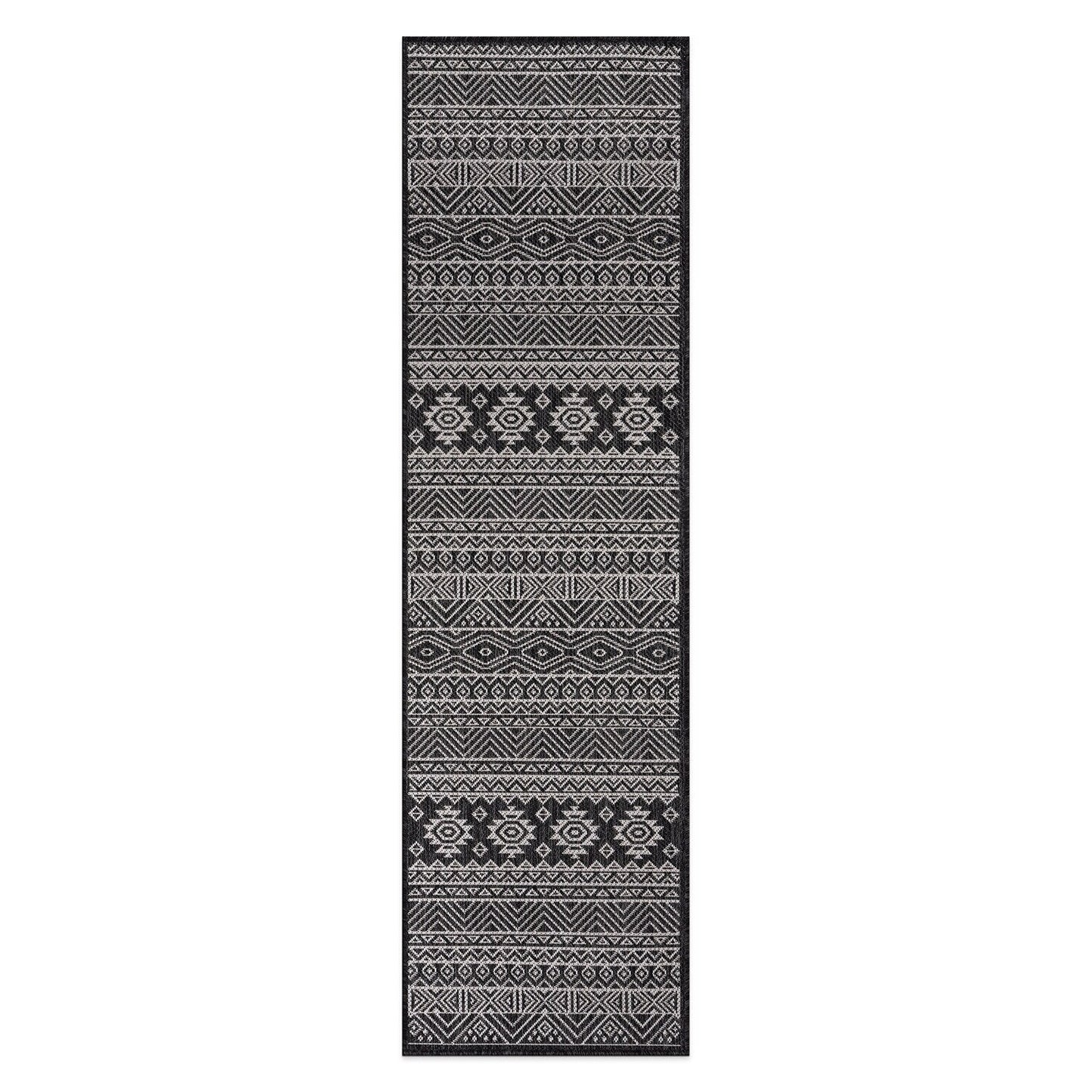 Tapis d'intérieur/extérieur texturé à motif géométrique bohème vieilli World Rug Gallery