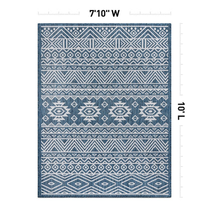 Tapis d'intérieur/extérieur texturé à motif géométrique bohème vieilli World Rug Gallery