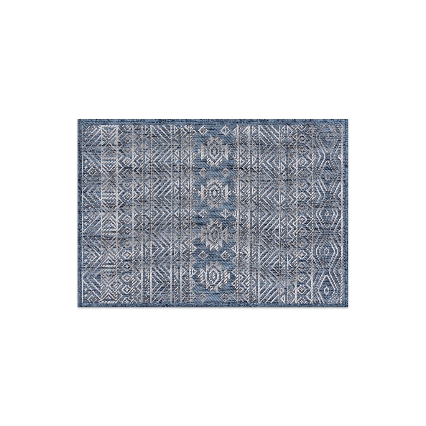 Tapis d'intérieur/extérieur texturé à motif géométrique bohème vieilli World Rug Gallery