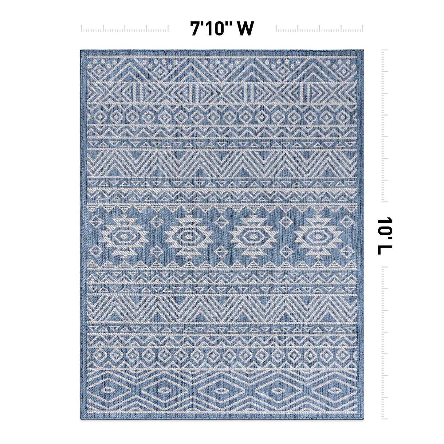 Tapis d'intérieur/extérieur texturé à motif géométrique bohème vieilli World Rug Gallery