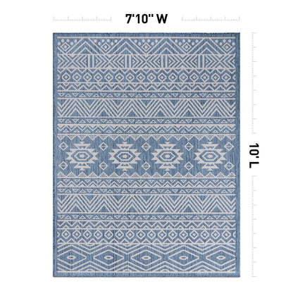 Tapis d'intérieur/extérieur texturé à motif géométrique bohème vieilli World Rug Gallery