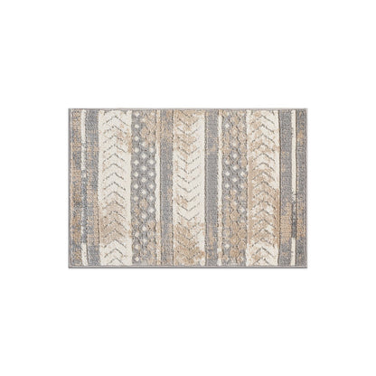 Tapis d'intérieur/extérieur géométrique vieilli World Rug Gallery