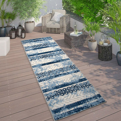Tapis d'intérieur/extérieur géométrique vieilli World Rug Gallery