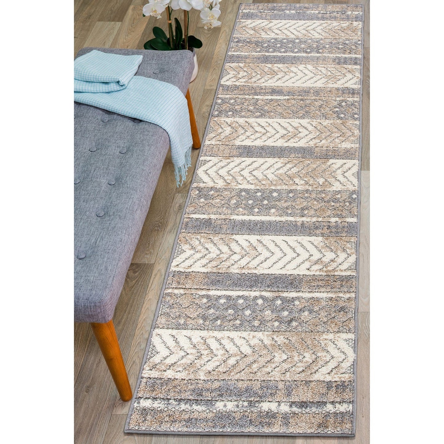 Tapis d'intérieur/extérieur géométrique vieilli World Rug Gallery