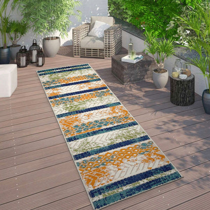 Tapis d'intérieur/extérieur géométrique vieilli World Rug Gallery