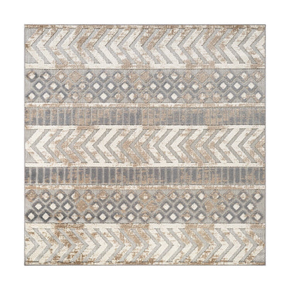 Tapis d'intérieur/extérieur géométrique vieilli World Rug Gallery