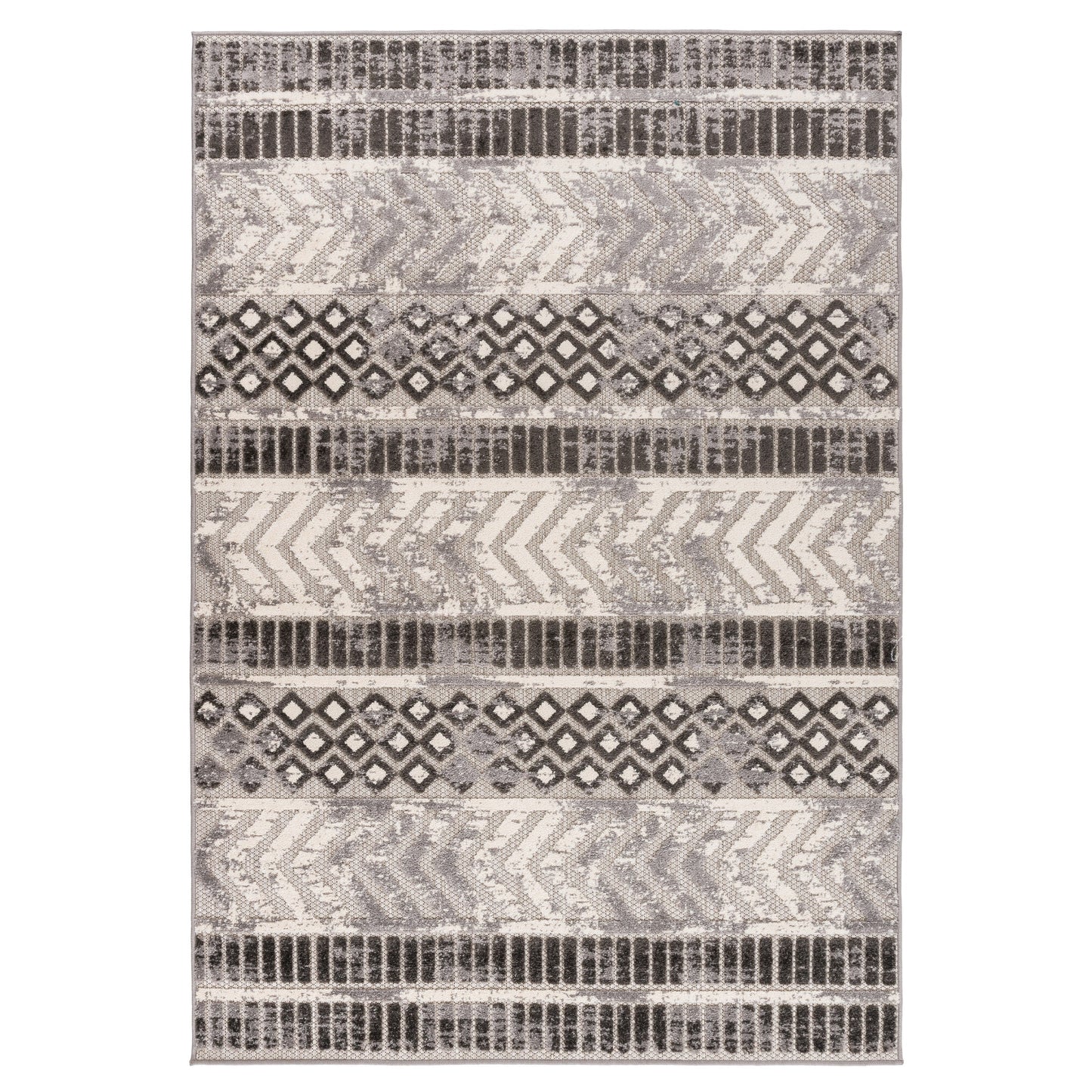Tapis d'intérieur/extérieur géométrique vieilli World Rug Gallery