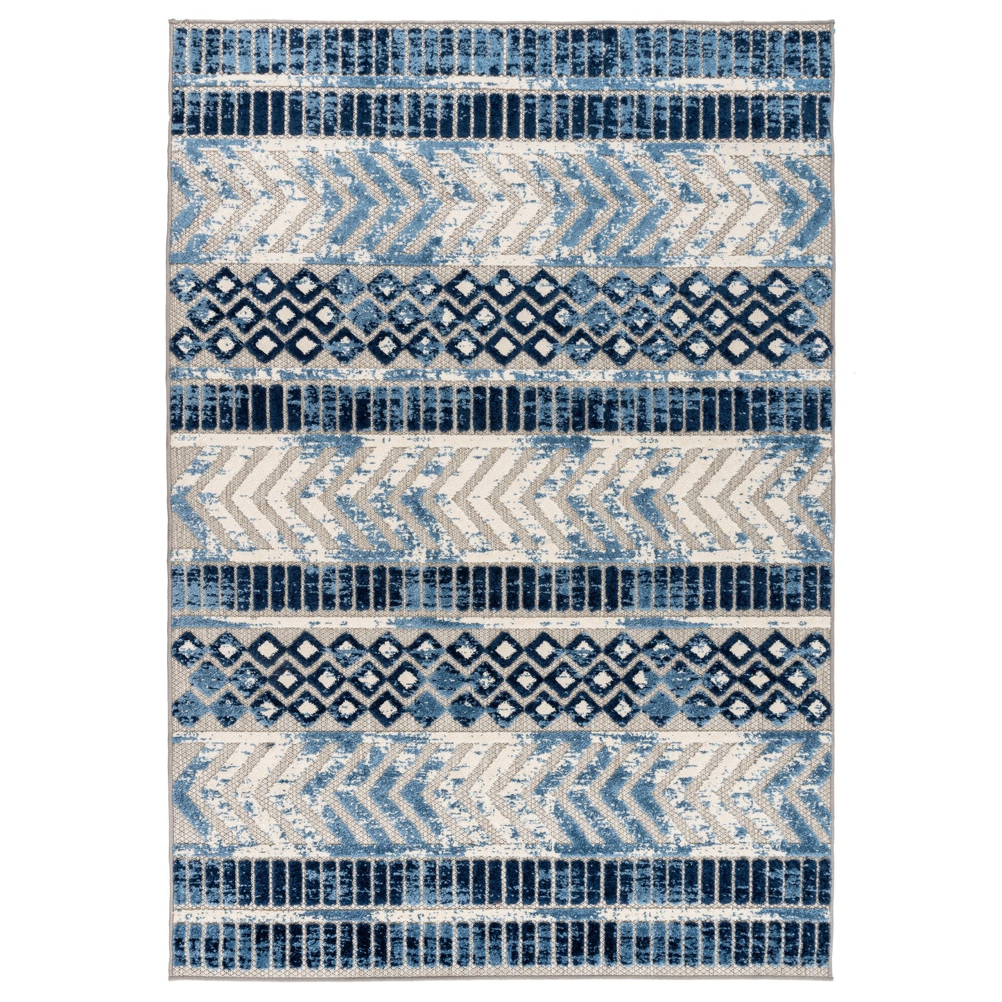 Tapis d'intérieur/extérieur géométrique vieilli World Rug Gallery