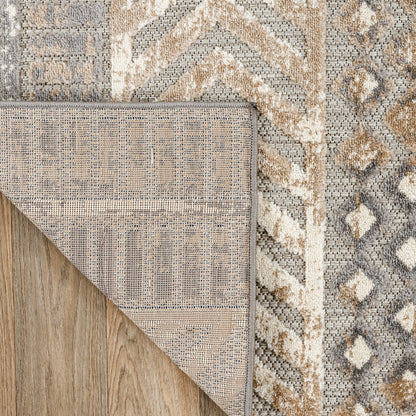 Tapis d'intérieur/extérieur géométrique vieilli World Rug Gallery