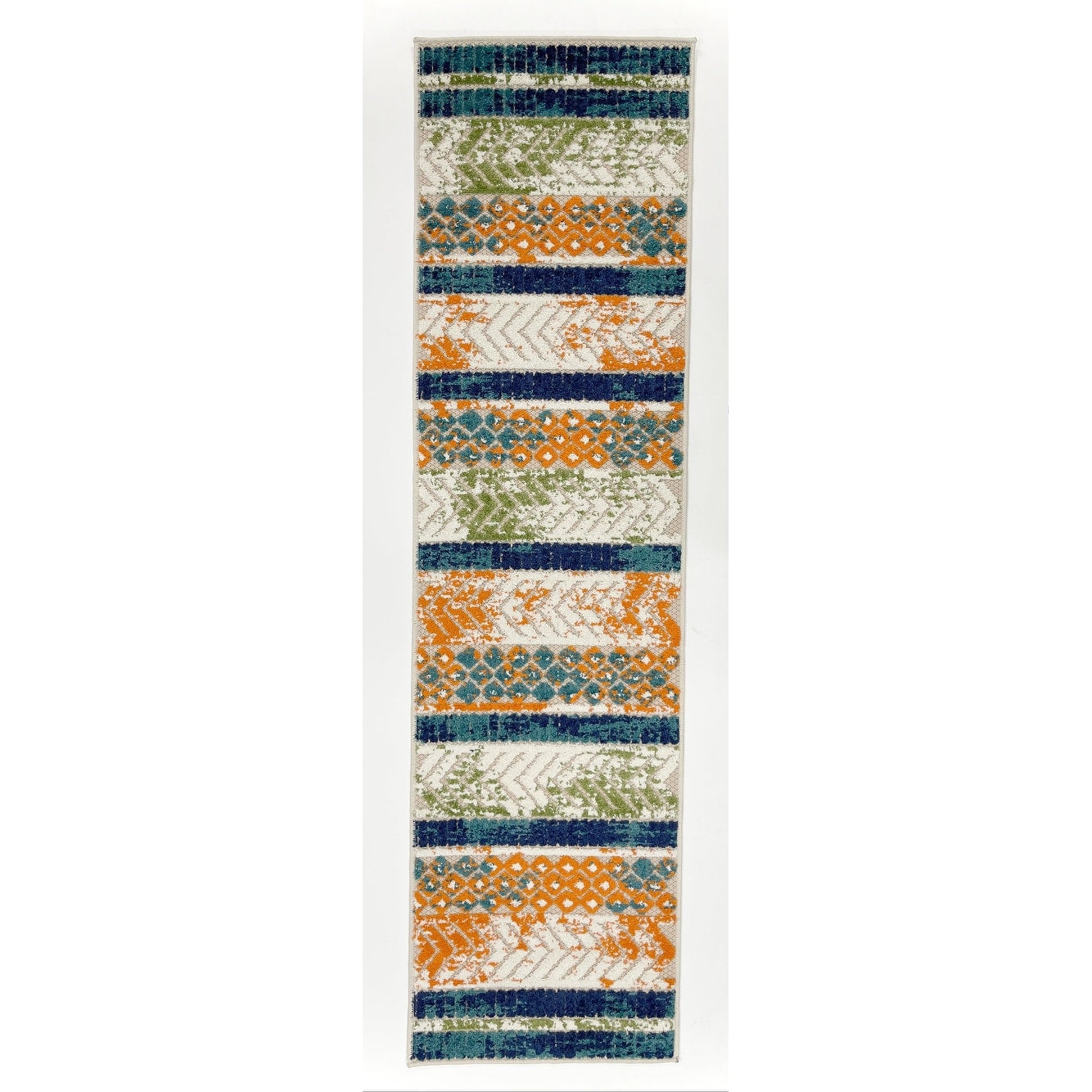 Tapis d'intérieur/extérieur géométrique vieilli World Rug Gallery