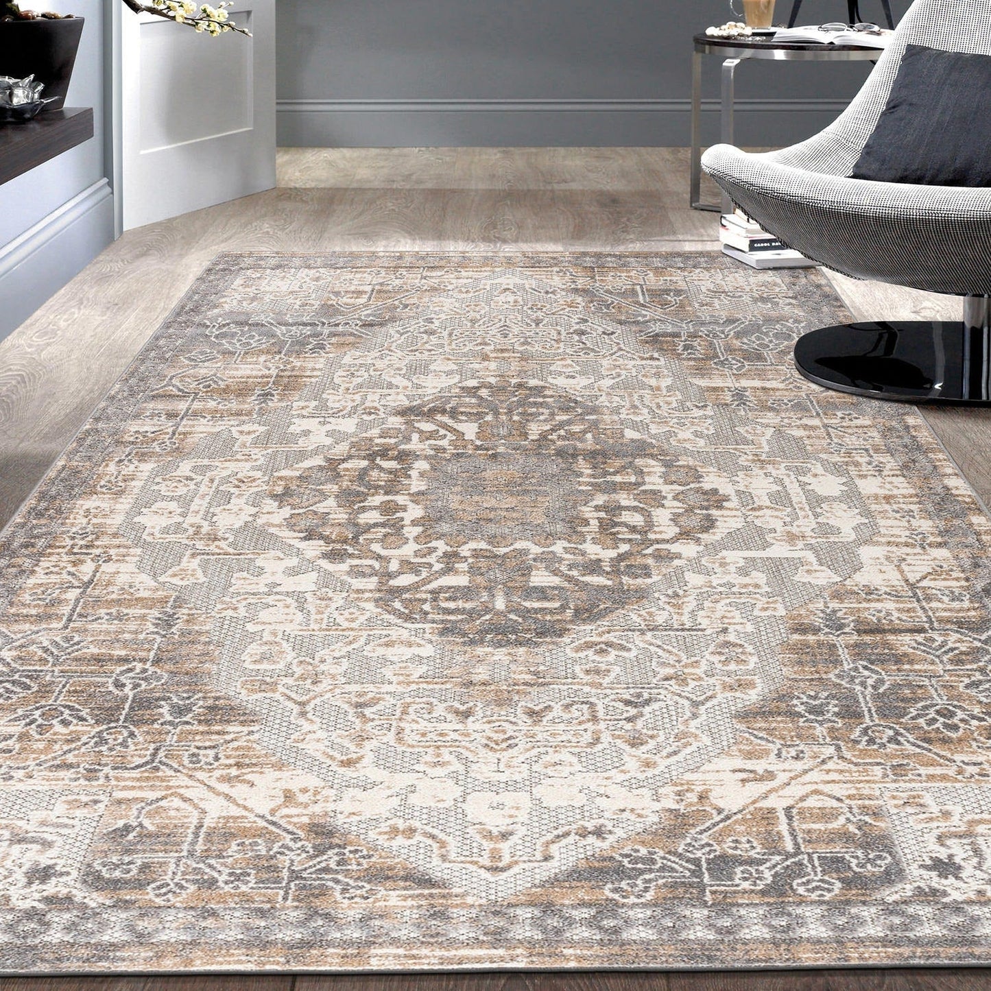 Tapis traditionnel d'intérieur/extérieur vieilli World Rug Gallery