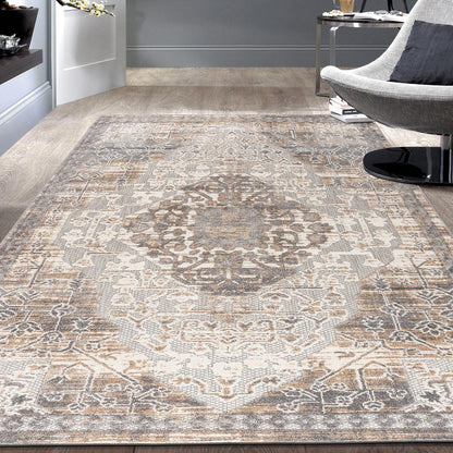 Tapis traditionnel d'intérieur/extérieur vieilli World Rug Gallery