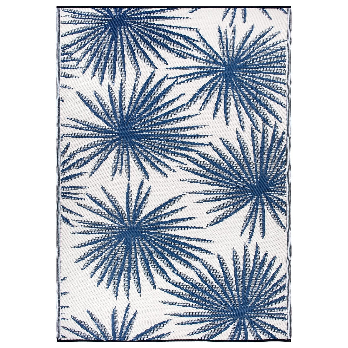 Tapis d'extérieur réversibles en plastique recyclé à motifs floraux tropicaux de la World Rug Gallery