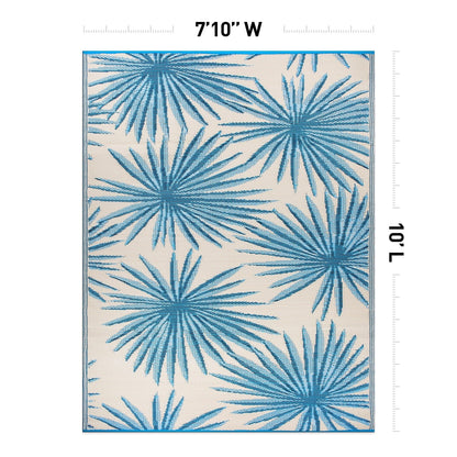 Tapis d'extérieur réversibles en plastique recyclé à motifs floraux tropicaux de la World Rug Gallery